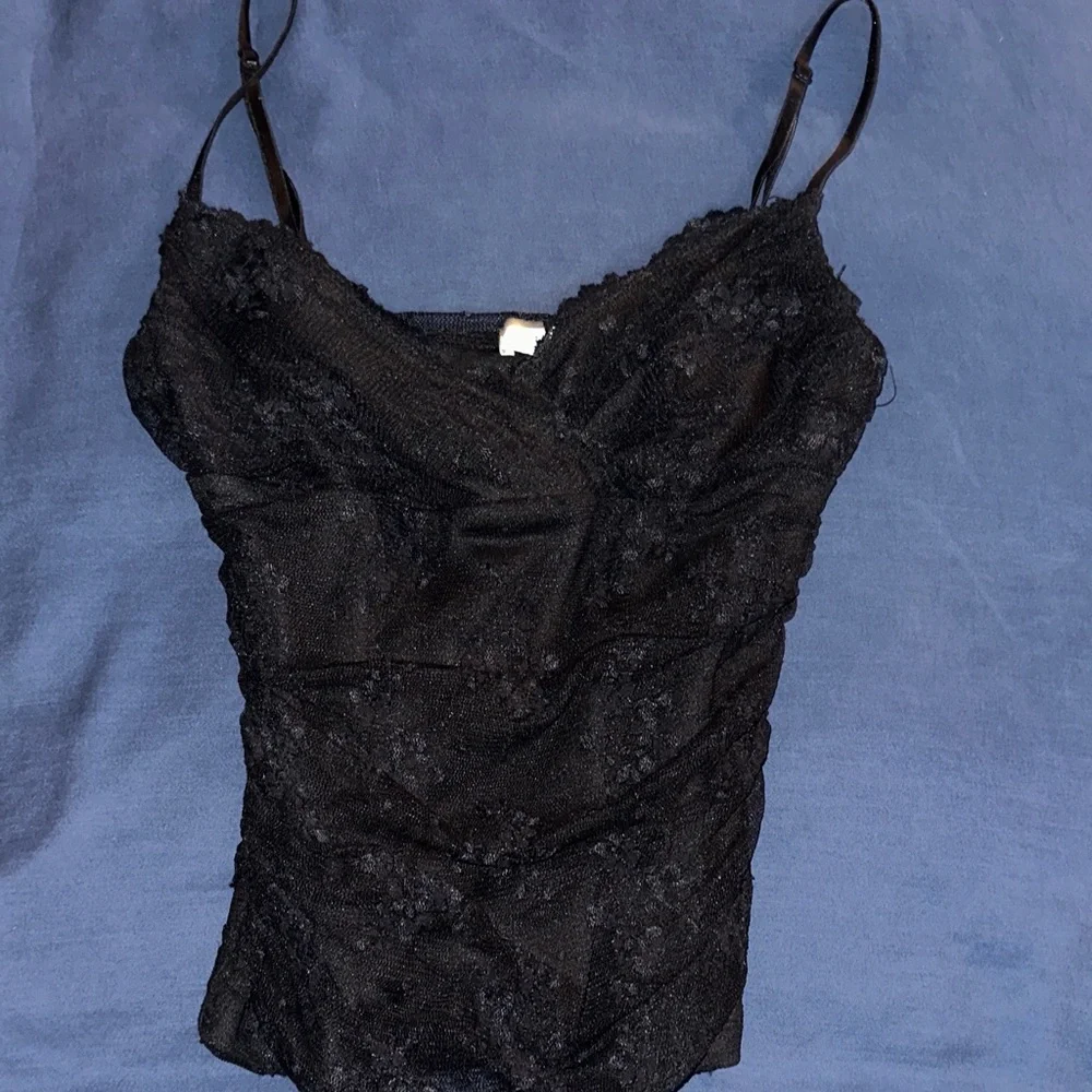 Aqua Black Lace Top - Picture 1 of 2